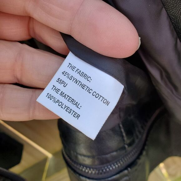 Black Faux Leather Moto Jacket - Picture 9 of 16